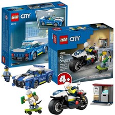 LEGO City Police Car and Motorcycle Chase Building Toy