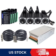 4 Axis Nema 23 Closed Loop Stepper Motor 425oz.in & Servo Driver CL57T CNC Kit