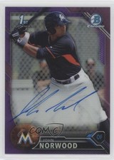 2016 Bowman Chrome Prospects Purple Refractor /250 John Norwood #CPA-JN Auto 2r7