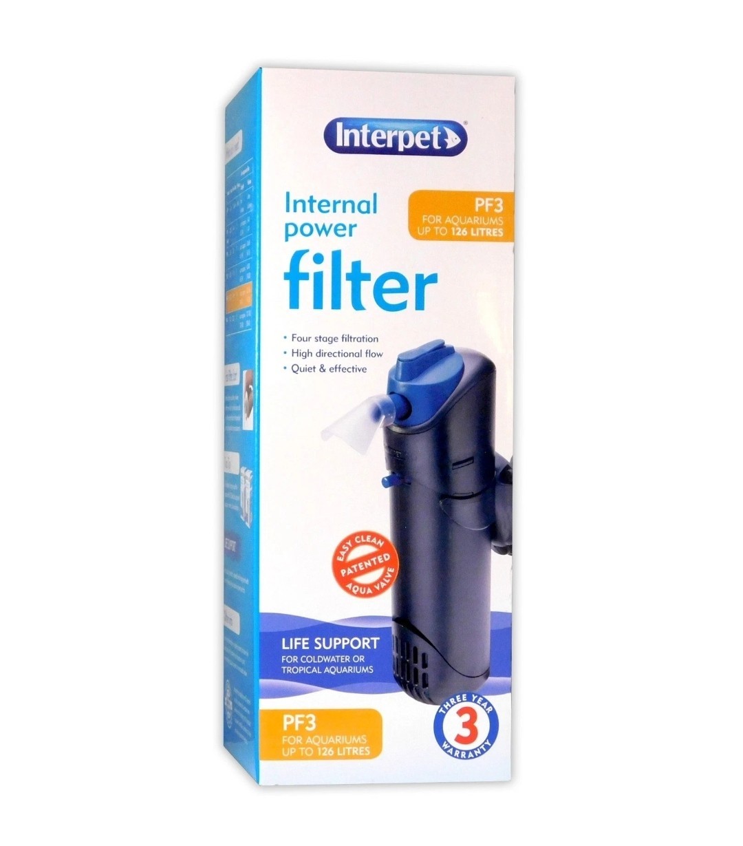 INTERPET PF3 INTERNAL FILTER 800Lph 15W MEDIA ADJUSTABLE AQUARIUM FISH TANK