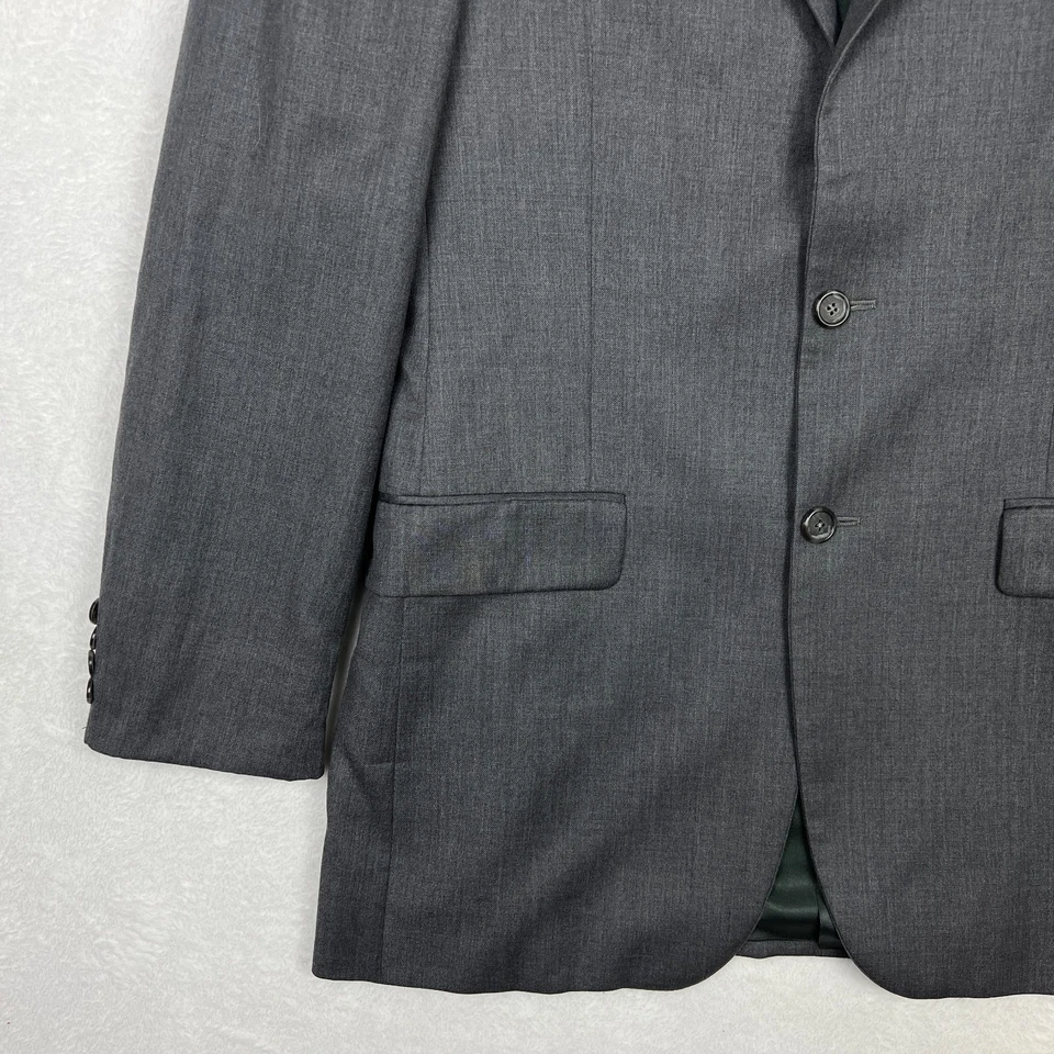 Buberry London 2 Piece Suit Mens 36R Gray Jacket Blazer Pants 30x30 Wool - Image 4 of 4