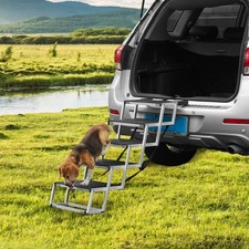 5-Step Folding Dog Car Stairs Aluminum Pet Steps for SUV Truck Non-Slip 150 lb