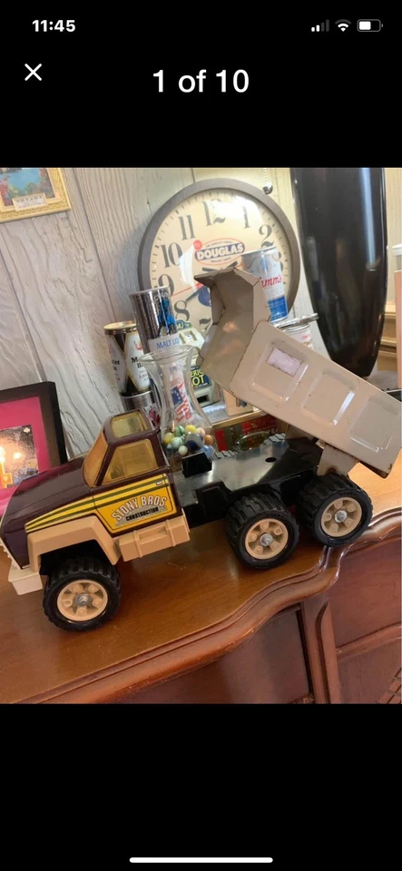 Camión de volteo Tonka 1980 vintage construcción metal prensado GC Stony Brothers Foto 2 de 4