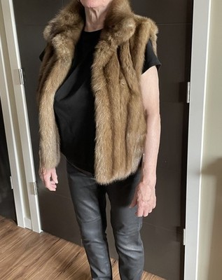 MICHAEL KORS MAINLINE DESIGNER GOLDEN SABLE FUR SLEEVELESS JACKET VEST Small/Med