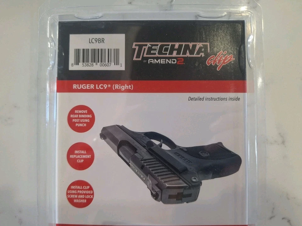 Clip de transporte oculto Amend2 Techna - Ruger LC9/LC-LC9BR lado derecho Foto 3 de 4