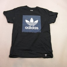 Adidas Shirt Boys Medium Short Sleeve Crew Neck Lightweight Black Casual