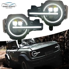 For 2021-2024 Ford Bronco Headlights [Full LED] DRL Headlamps Pair LH+RH