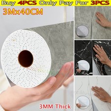 Thick Marble Wallpaper Kitchen Bathroom Waterproof Self-adhesive Wall Sticker 3M