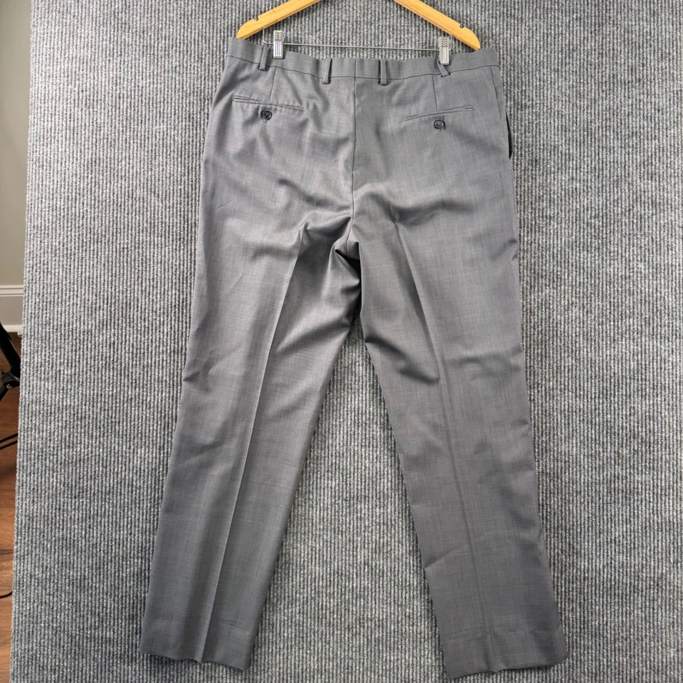Pantalones de vestir Hart Schaffner Marx para hombre 40R gris lana plisada pantalones delanteros Foto 2 de 4