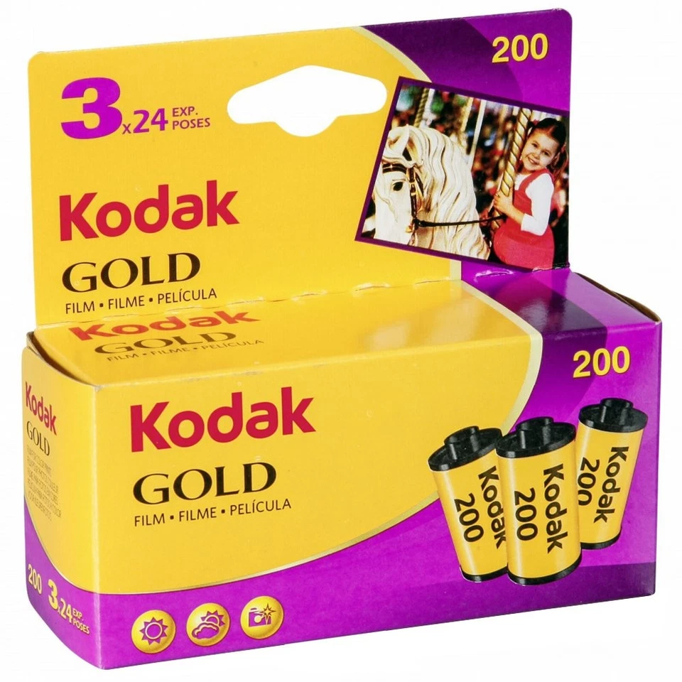 3 Pellicules Kodak Gold 135 DX 35 mm 24 Photos 200 ISO Tripack - Photo 1/1