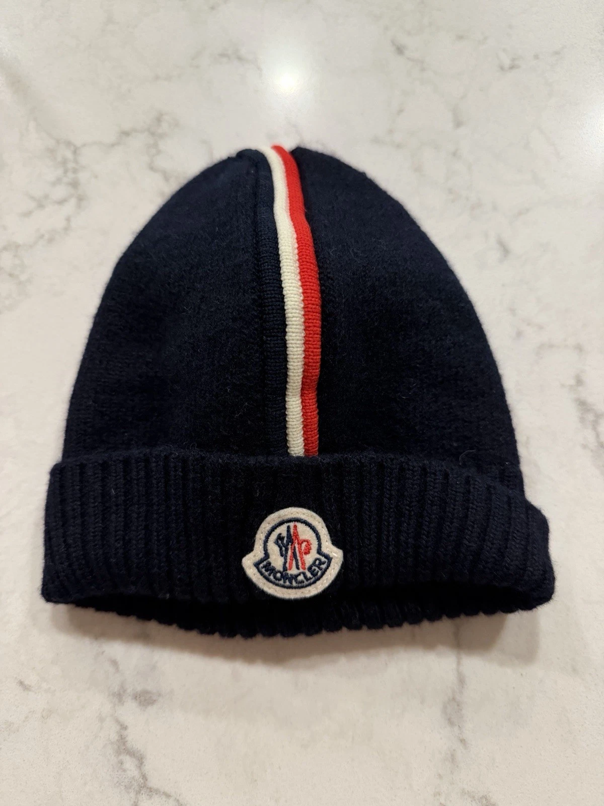 Baby Boy Tricolor-Trimmed Wool Beanie