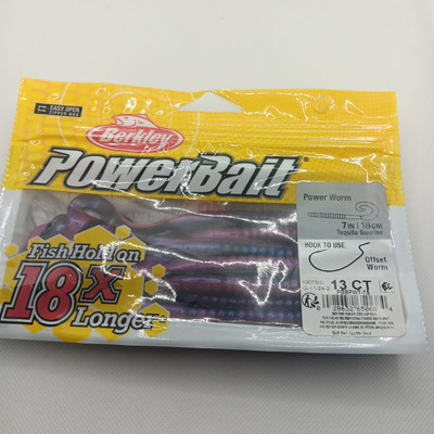 Lot Of 3 Berkley Powerbait Power Worm Tequila Sunrise New