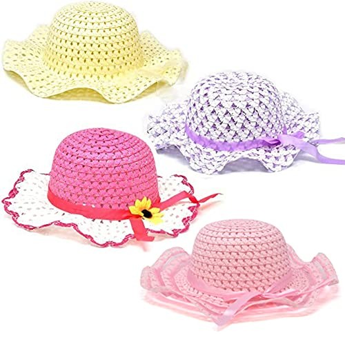 Gift Boutique 4 Girl Tea Party Hats Girls Straw Hat Kids Costume Easter
