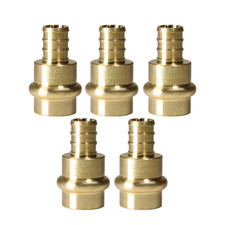 5 Pack XFITTING 1/2" Press x 1/2" Pex B Coupling, Press Fitting, Lead Free Brass