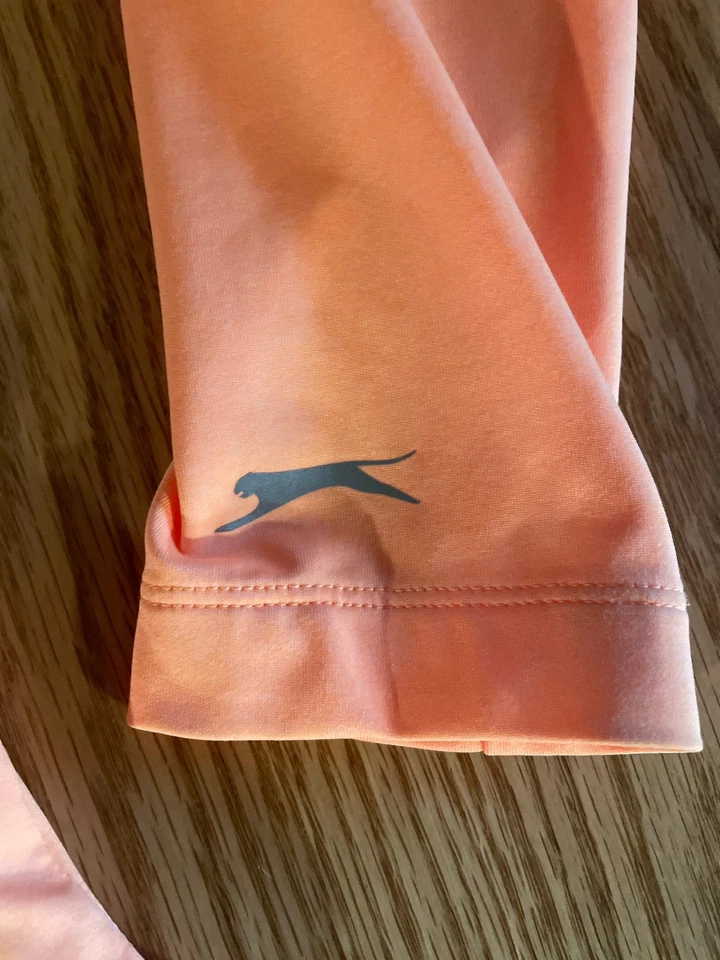 Camisa de golf Slazenger 1/4 cremallera para mujer talla pequeña manga larga pulóver naranja vibrante Foto 4 de 4