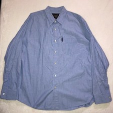 Abercrombie Fitch Mens Blue Long Sleeve Button Down Cotton Shirt Large