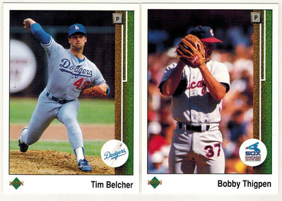 MLB Upper Deck 1989 Baseball 2 Karten Bobby Thigpen Tim Belcher
