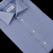 ETON Blue Micro Dot CONTEMPORARY Long Sleeve Cotton Dress Shirt 15 NEW