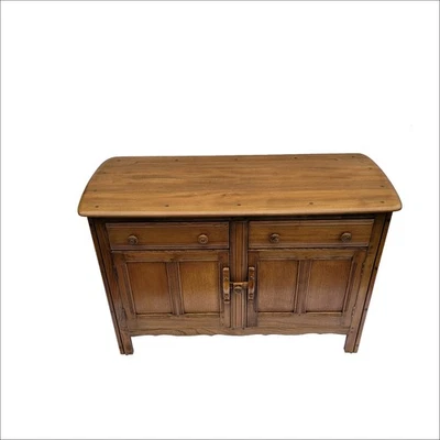 Ercol 1970s Sideboard With Cupboard And 2 Drawers Solid Elm - Image 1 of 4