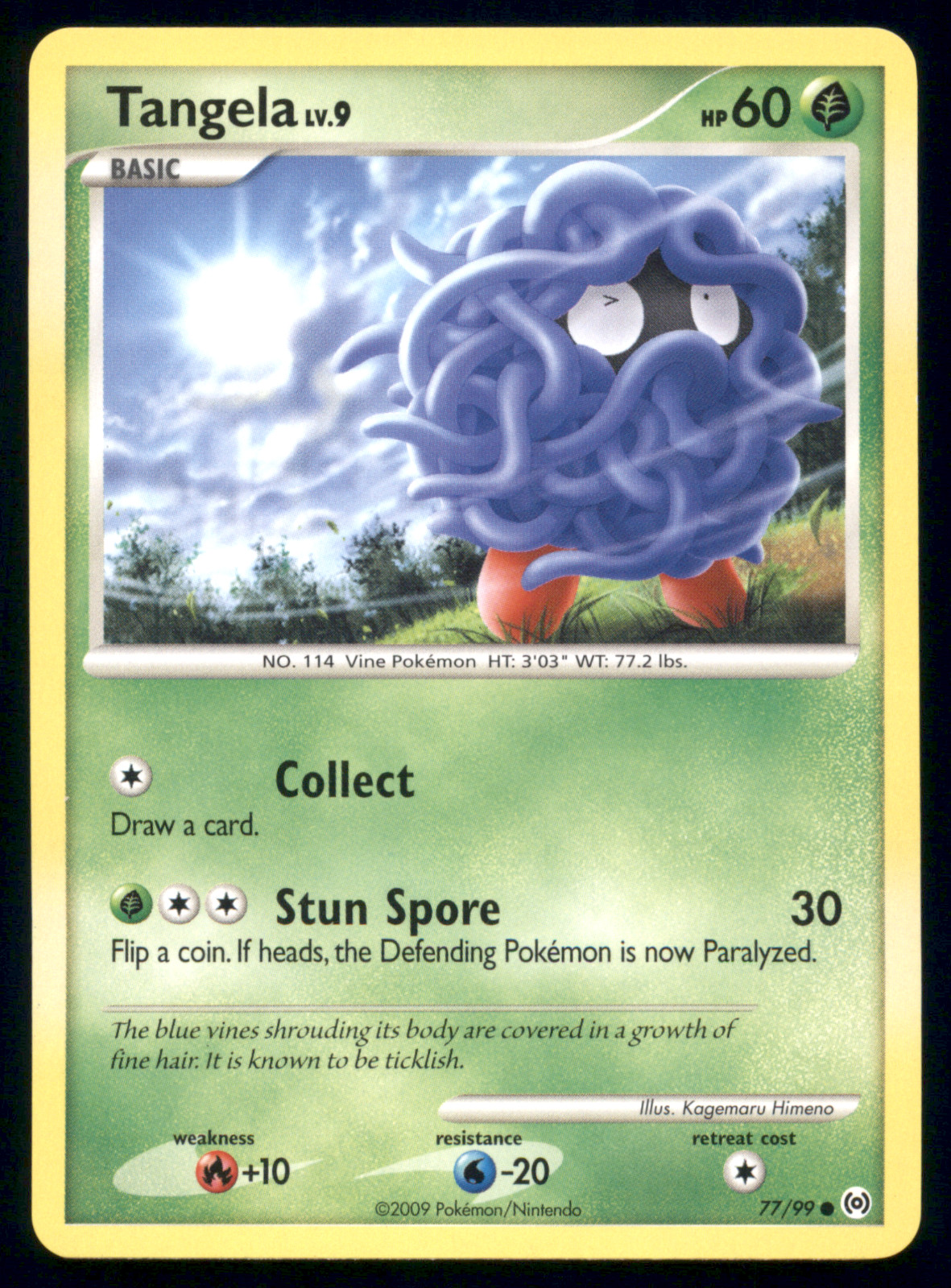 Tangela 77/99 Arceus Platinum Regular Non Holo 2009 Pokemon Card Light Played LP