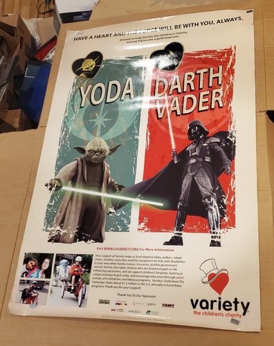 yoda and darth vader variety children charity movie poster 27 x 40