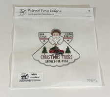 Painted Pony Needlepoint Canvas 996KV Christmas Trees For Sale Angel w/ Charms