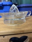 Vintage Clear Glass Citrus Juicer Reamer With Ribbed Design & Ring Handle Mint — photo 4