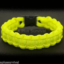 Neon Yellow Paracord Emergency Rope Survival Bracelet 9 Feet 7 Strand 550 LB