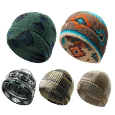 Winter Fleece Thermal Skull Cap Windproof Ski Sports Beanies Hat for Men Women