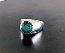 Emerald Ring, 925 Sterling Silver, Solid Silver Ring, Statement Ring, Mens Ring
