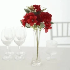 RED 3 Bushes 14" Silk Carnation FLOWERS Artificial Floral Bouquets Party