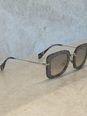 Mui Mui Core Collection Butterfly Shape Havana Marble Women's Sunglasses