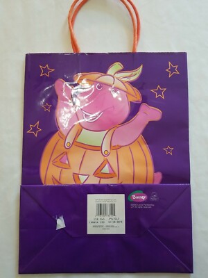 2000 VINTAGE BARNEY THE DINOSAUR HALLOWEEN GIFT BAG NEW NOT FOLDED