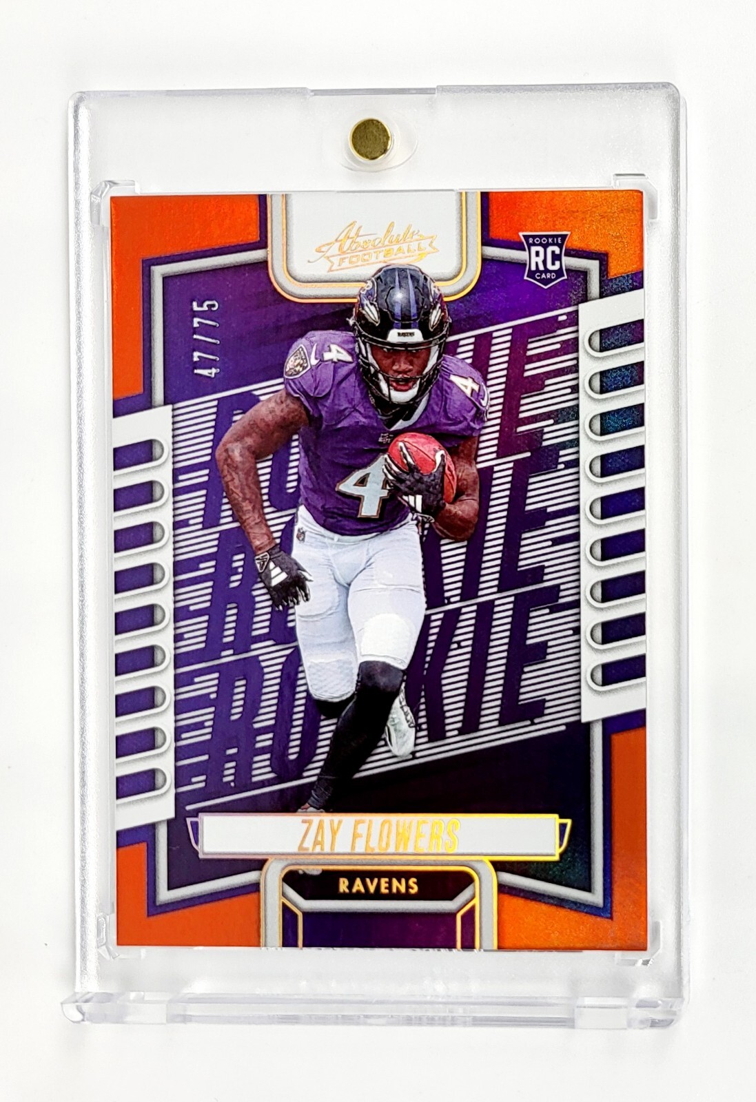 MINT #/75 RC ORANGE SPECTRUM SP 2023 Absolute Zay Flowers Baltimore Ravens #111