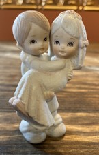 Lefton China Exclusives Bride  Groom Wedding Figurine Cake Topper Vintage 90