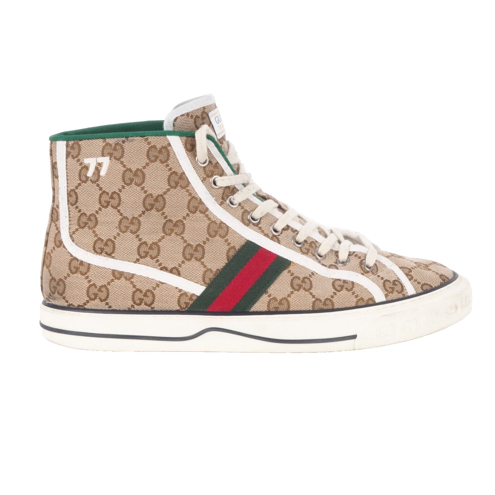 Baskets montantes GUCCI Tennis 1977 créateur de luxe EU44 OP :