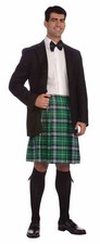 Adult Gentleman's Kilt Irish Scottish Green Plaid St. Patrick's Day Costume