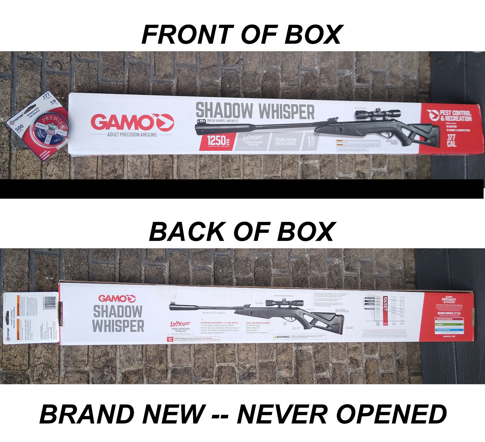 Gamo Shadow Whisper .177 Caliber Break Barrel Air Rifle With 4x32 Scope for  sale online | eBay