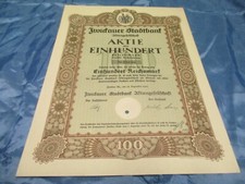 Historische  Bank - Aktie  von 1926 , Zwickauer Stadtbank , 100 Reichsmark , 626