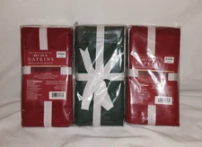 Bed Bath & Beyond Cloth Napkins; Solid Colors - Red, Green & White - 3 New Packs