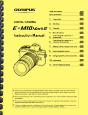 Olympus E-M10 Mark II Digital Camera OWNER'S INSTRUCTION USER MANUAL