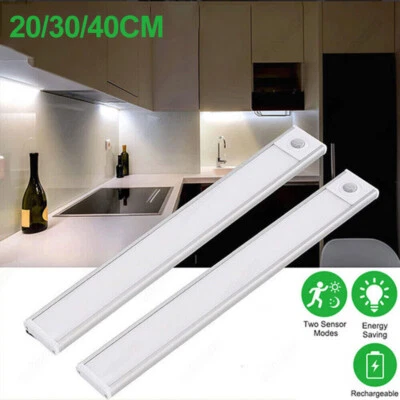 LED Unterbauleuchte mit Bewegungsmelder Lichtleiste Küche Schrank Nachtlamp AKKU - Bild 1 von 4