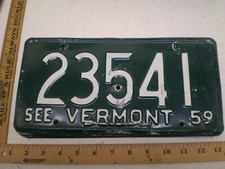 1959 59 VERMONT VT LICENSE PLATE 23541