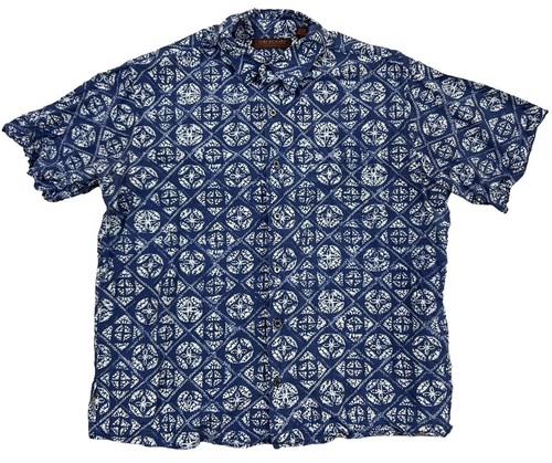 Harley Davidson Shirt Mens Medium Blue Button Up Hawaiian Tori