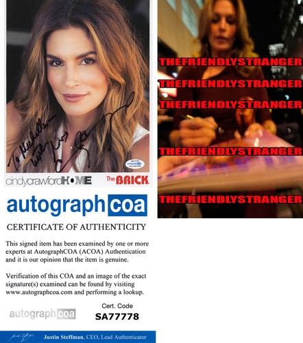 Cindy Crawford signed "BRICK" 8x10 PROMO Photo PROOF Autographed Model ACOA COA