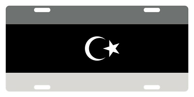 Libya Flag Custom License Plate Emblem Black, White, and Gray Version