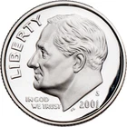 2001 S Roosevelt 90% Silver Dime DCAM GEM PROOF