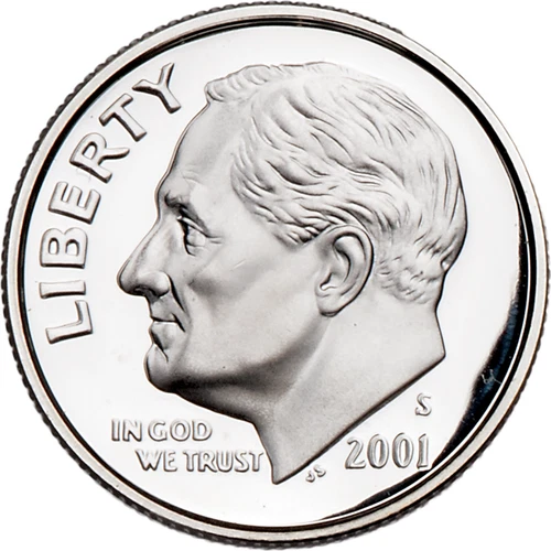 2001 S Roosevelt 90% Silver Dime DCAM GEM PROOF