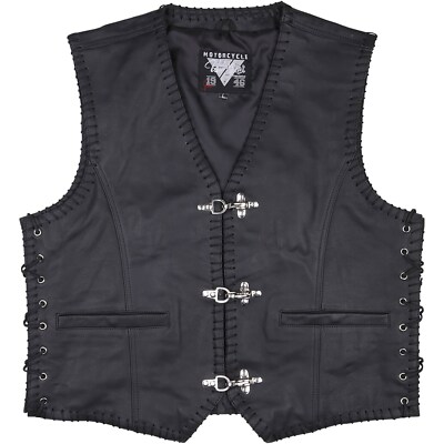 Herren Biker Leder Weste - Modeka Badlands - Retro Vintage Weste