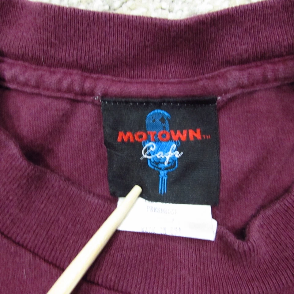 Vintage Motown Cafe Shirt Men's Large Maroon Embroidered Las Vegas Single Stitch - Image 3 of 4